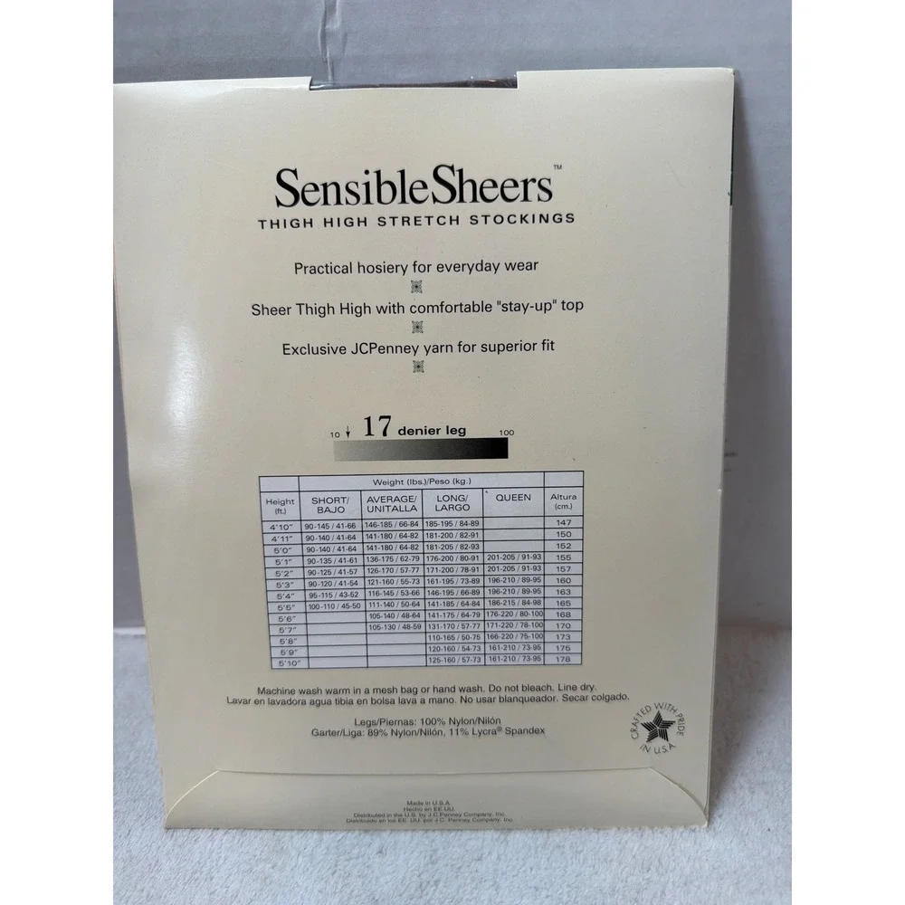 VTG Worthington Sensible Sheers Women Queen Smoke Grey Thigh High Stockings NIP